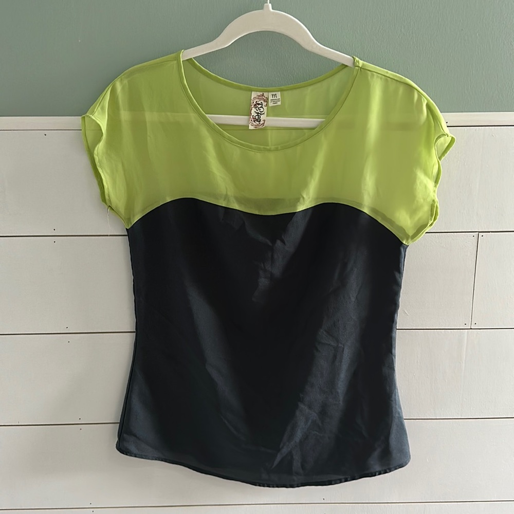 Green/Grey Top by L8teR - M